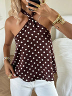 Womens Solid Color Backless And Off The Shoulder Camisole Sleeveless Top