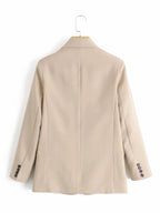 Slim Fit, All-match Buttoned Draped Blazer