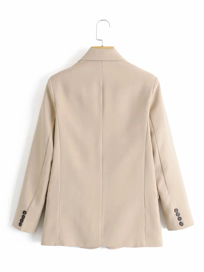 Slim Fit, All-match Buttoned Draped Blazer Main Image