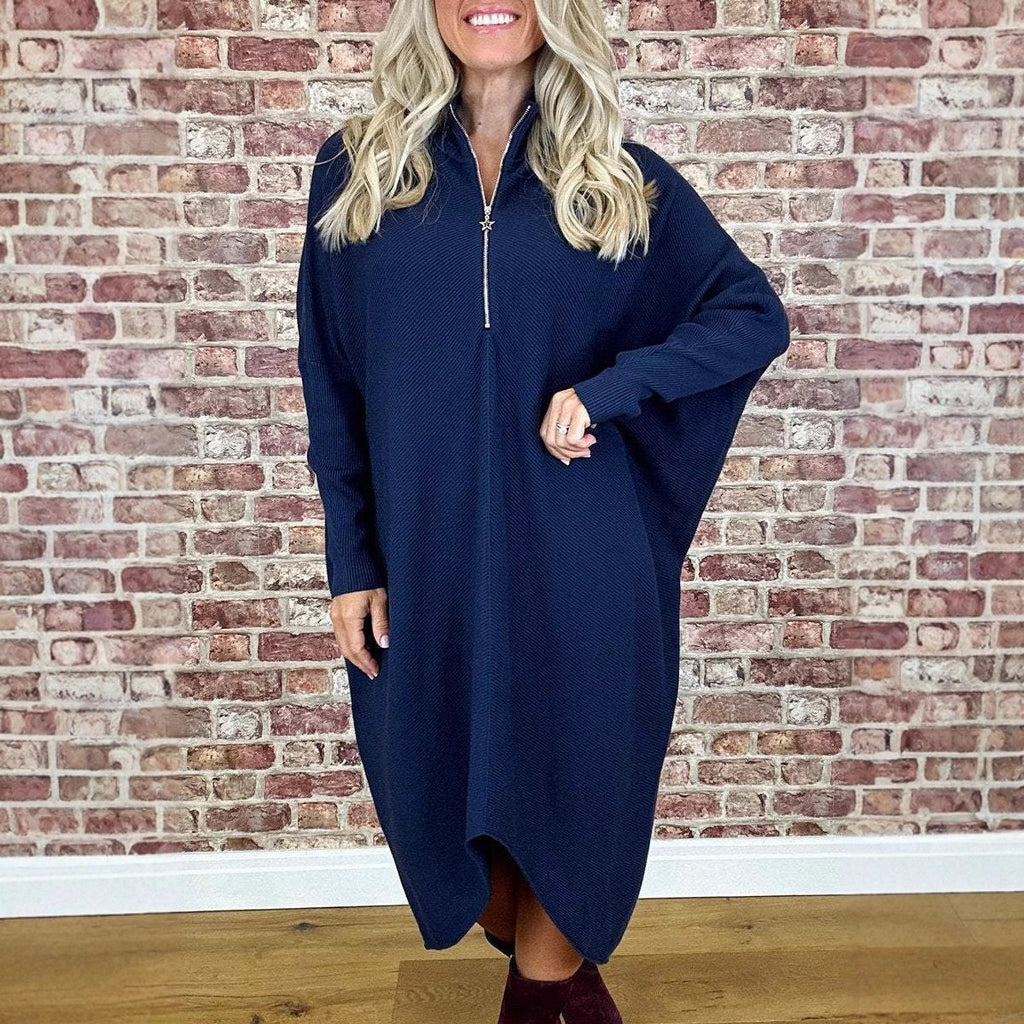 Women's Solid Color Knitted Loose Dress