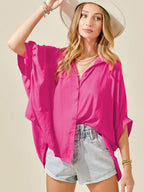 Solid Color Half Sleeve Shirt For Women
