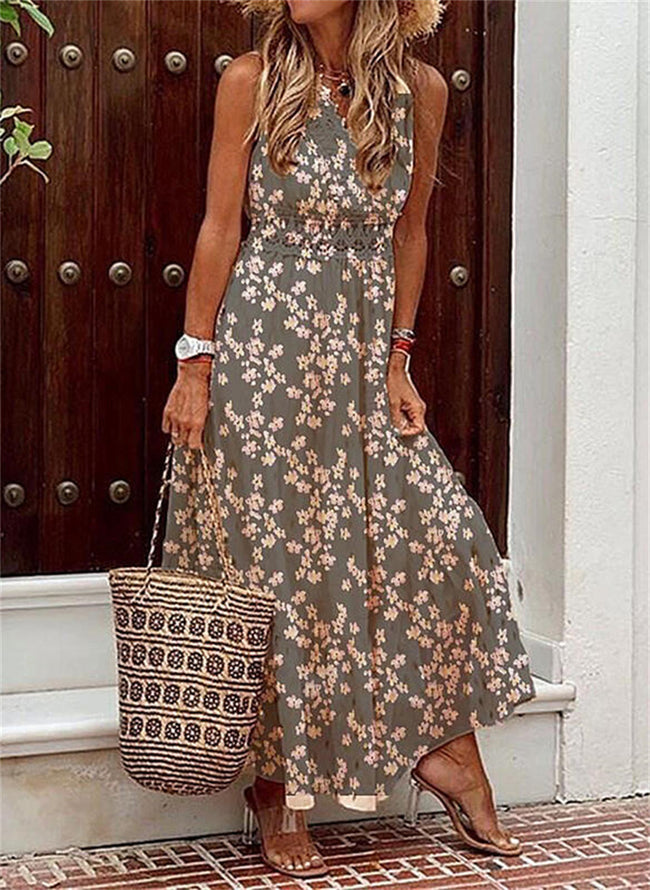 Bohemian Style Sleeveless Printed Dress Main Image