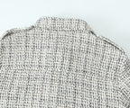 Women's Tweed Patch Pocket Decoration Textured Blazer