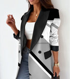 Women's Clothing Plain Casual Loose Beige Blazer