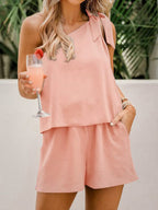 Diagonal Collar Suit One Shoulder Two-piece Set
