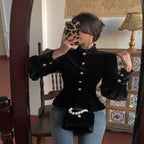 French Royal Style Velvet Lace Shirt For Women
