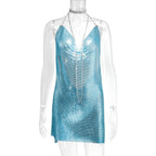 Metal Sequins Dress Rhinestone Women