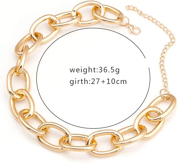 Boho Choker Necklace Gold Cuban Link Necklaces Chain Fashion Jewelry For Women And Girls Main Image