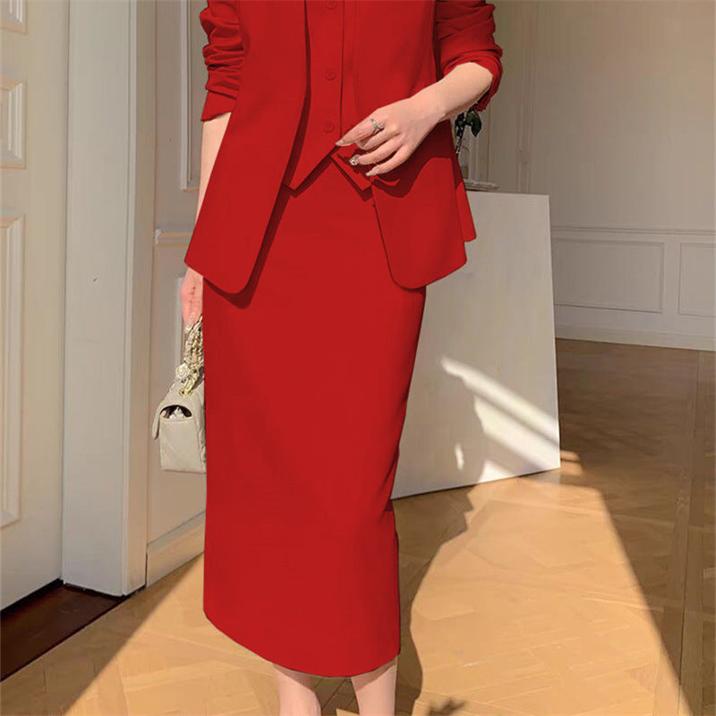 Slimming Loose-fitting Casual Suit Skirt Two-piece Set
