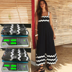 Women's SpringSummer New Suspender Printed Long Dress