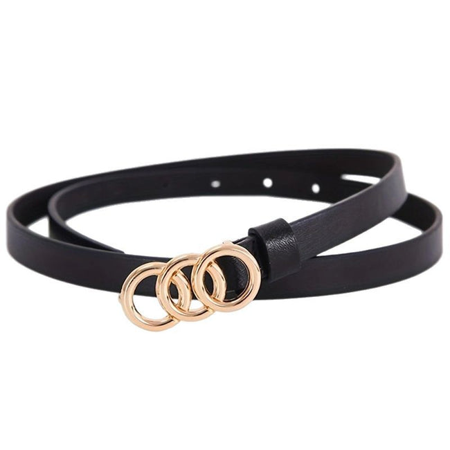 Women's Stylish Retro Minimalism 3-ring Thin Belt Main Image