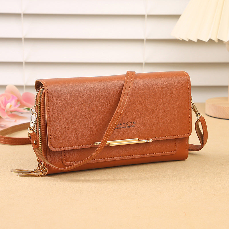 Sac bandoulière multifonctionnel Pochette mi-longue et porte-monnaie