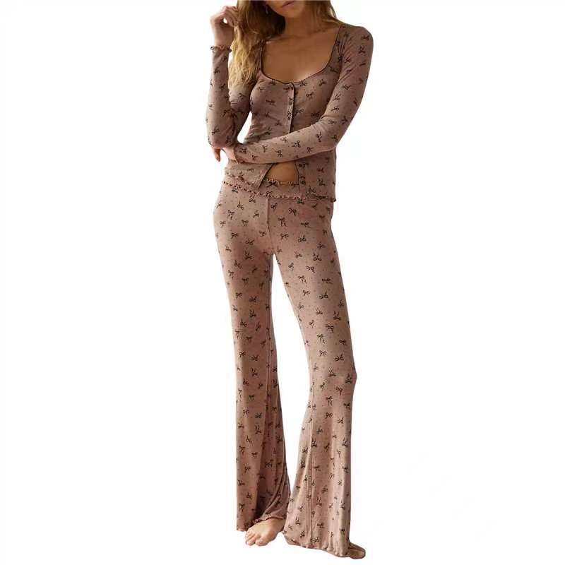 Fashion Casual Small Cardigan Two-piece Set Long Sleeve Trousers Suit