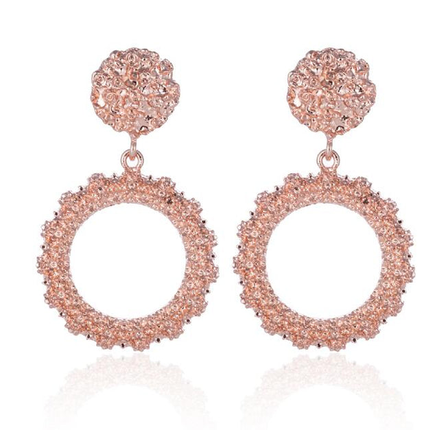 Big Vintage Earrings for Women Gold Silver Black Geometric Statement Earring Metal Earing Hanging Fashion Jewelry Main Image
