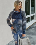 Stitching plush tie-dye sweater women