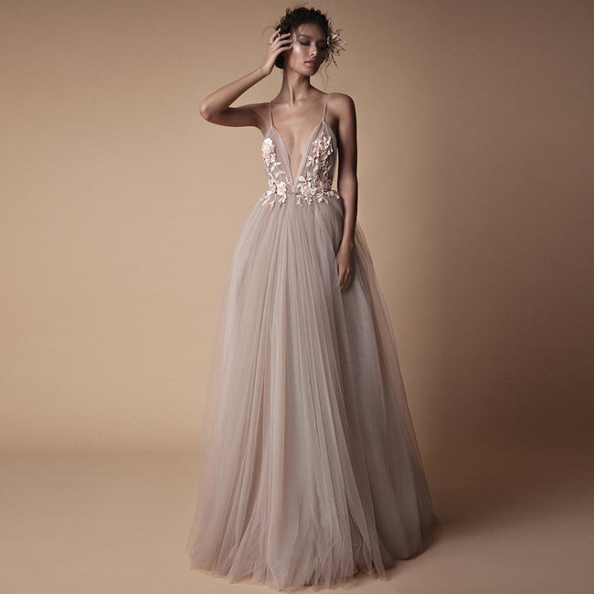 Bride Wedding Dress Women New Style Sling Bridesmaid Dress Hover Image