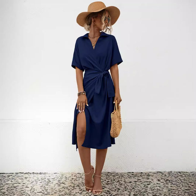 Stomach Blanket Short Sleeve Dress Women Main Image