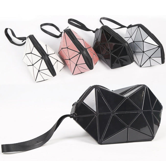 Fashion Geometric Cosmetic Bag For Women Ladies Zipper Bag Organizer Makeup Cosmetics Lightweight Foldable Travel Make Up Bag Main Image