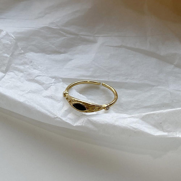 925 Sterling Silver Black Eye Rings
