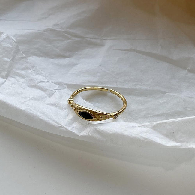 925 Sterling Silver Black Eye Rings Hover Image