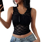 Womens Black Lace Camisole Top