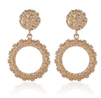 Big Vintage Earrings for Women Gold Silver Black Geometric Statement Earring Metal Earing Hanging Fashion Jewelry