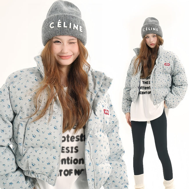 Women's American-style Floral Printed Cotton-padded Coat Main Image