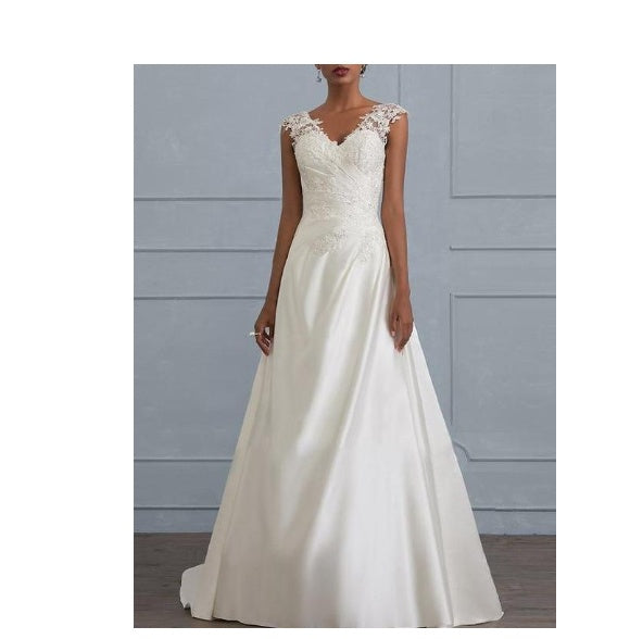 Autumn new white temperament lace dress European wedding bridesmaid backless low collar large size dress long skirt Main Image
