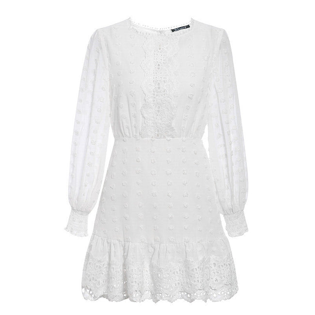 Women's Hollowed Chiffon Dress Formal Dress Lady Dress Main Image