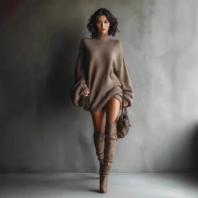 New Autumn Knitted Dress For Women Hover Image