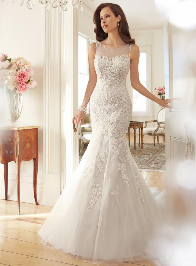Fishtail Slim Wrapped Sexy Wedding Dress Main Image