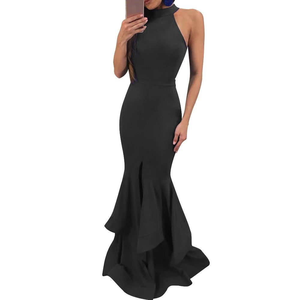 Sleeveless Long Skirt Big Swing Dress Sexy High Waist Dress Women