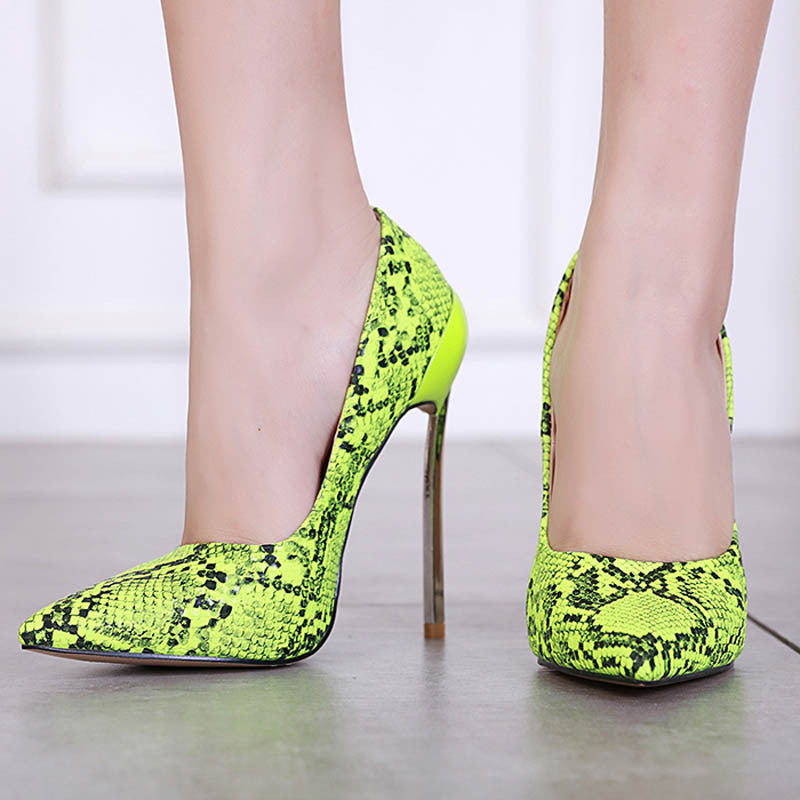 Snake print high heels