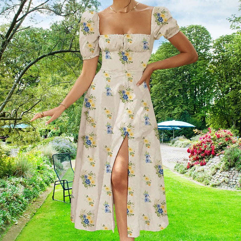 Fashion Floral Slim-fitting Sling Dress Women
