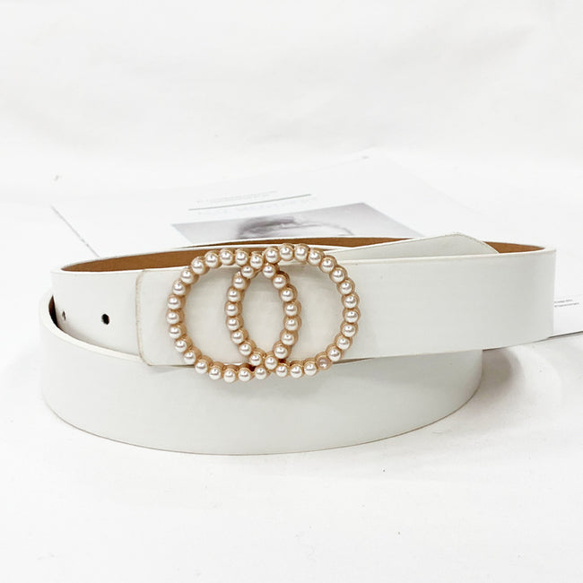 Double Loop Pearl Buckle Belt Hover Image