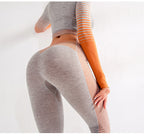 Gym High Waist Leggings Women Knitted Workout Running Yoga Pants