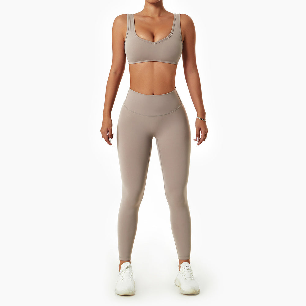 Breathable Running Fitness Suit Nude Yoga Suit