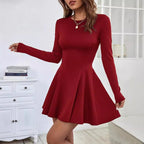 European And American Simple Pure Desire Red Dress