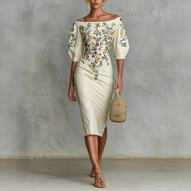 Off-shoulder Waist Dress For Women Hover Image