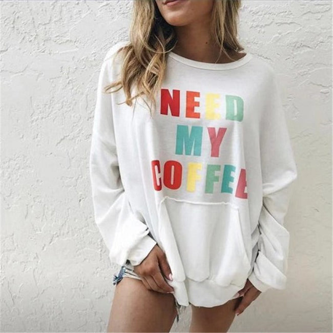 New Women's Fashion Long-sleeved Casual Printed Letter Sweater Main Image