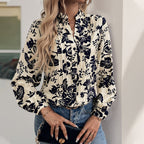 Retro Printed Elegant Shirt Top For Women