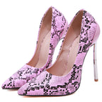 Snake print high heels
