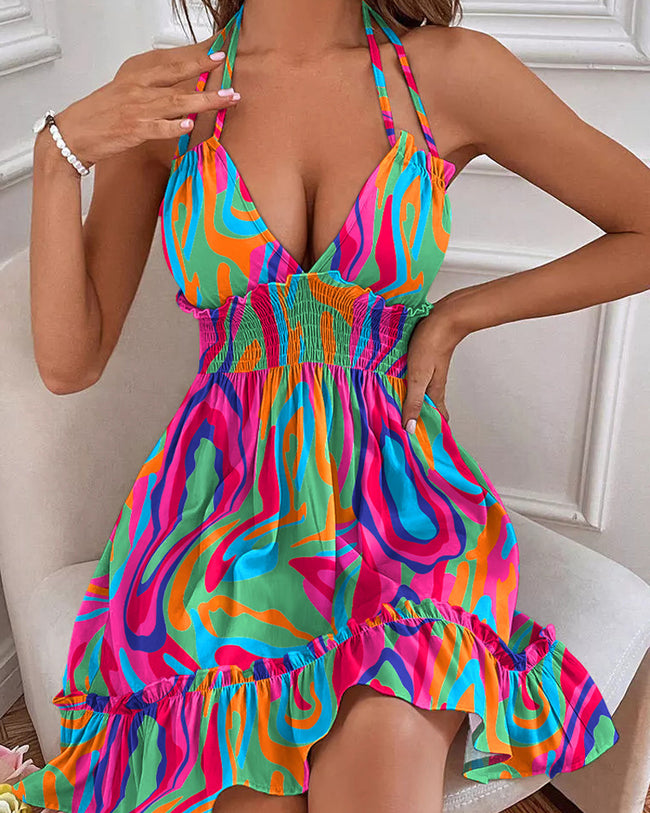 Hot-selling Floral-print Strap Casual Dress Main Image