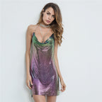 Metal Sequins Dress Rhinestone Women