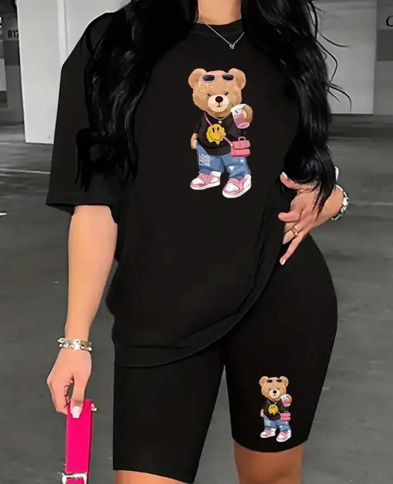 Printed Drop Shoulder T-Shirt Graphic Tees Women Tops Hover Image
