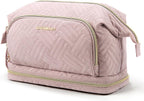 Large Wide-opening Quilted Makeup Bag