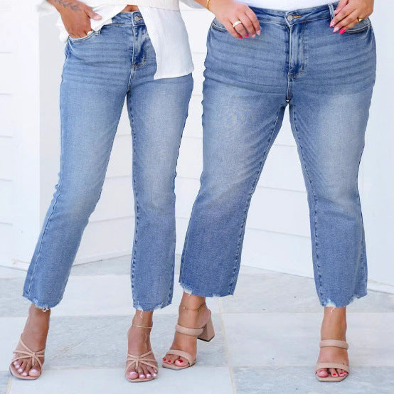 Stylish Vintage Slim-fit Stretch Jeans For Women Hover Image