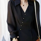Autumn Solid Color Cardigan Shirt Women