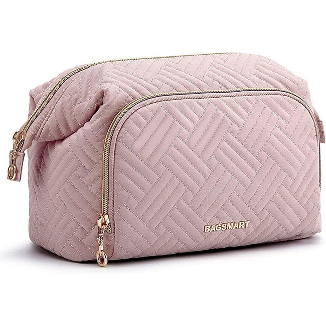 Large Wide-opening Quilted Makeup Bag Hover Image