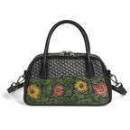 Retro Ethnic-style Full-grain Leather Shoulder Bag For Women